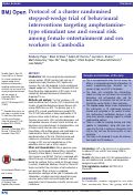 Cover page: Protocol of a cluster randomised stepped-wedge trial of behavioural interventions targeting amphetamine-type stimulant use and sexual risk among female entertainment and sex workers in Cambodia