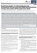 Cover page: Preclinical models of orthopaedic trauma: Orthopaedic Research Society (ORS) and Orthopaedic Trauma Association (OTA) symposium 2022.