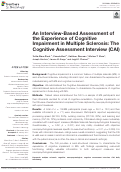 Cover page: An Interview-Based Assessment of the Experience of Cognitive Impairment in Multiple Sclerosis: The Cognitive Assessment Interview (CAI).