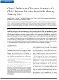 Cover page: Clinical Definitions of Pertussis: Summary of a Global Pertussis Initiative Roundtable Meeting, February 2011