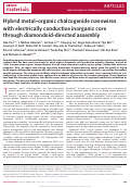 Cover page: Hybrid metal–organic chalcogenide nanowires with electrically conductive inorganic core through diamondoid-directed assembly