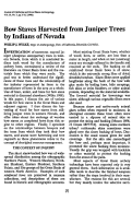 Cover page: Bow Staves Harvested from Juniper Trees by Indians of Nevada