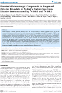 Cover page: Elevated Glutamatergic Compounds in Pregenual Anterior Cingulate in Pediatric Autism Spectrum Disorder Demonstrated by 1H MRS and 1H MRSI