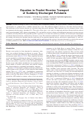 Cover page: Equation to Predict Riverine Transport of Suddenly Discharged Pollutants