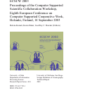 Cover page: ECSCW 2003. Proceedings of the Computer Supported Scientific Collaboration Workshop, Eighth European Conference on Computer Supported Cooperative Work, Helsinki, Finland, 14 September 2003