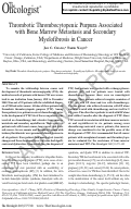 Cover page: Thrombotic Thrombocytopenic Purpura Associated with Bone Marrow Metastasis and Secondary Myelofibrosis in Cancer