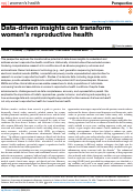 Cover page: Data-driven insights can transform women’s reproductive health