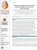 Cover page: Spontaneous cognitive processes and the behavioral validation of time-varying brain connectivity.