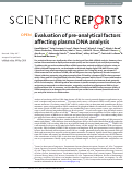 Cover page: Evaluation of pre-analytical factors affecting plasma DNA analysis