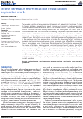 Cover page: Infants Generalize Representations of Statistically Segmented Words