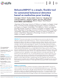 Cover page: BehaviorDEPOT is a simple, flexible tool for automated behavioral detection based on markerless pose tracking