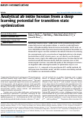 Cover page: Analytical ab initio hessian from a deep learning potential for transition state optimization.