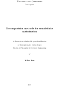 Cover page: Decomposition methods for semidefinite optimization