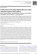 Cover page: A fully human scFv phage display library for rapid antibody fragment reformatting