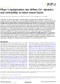 Cover page: Phase 1 repolarization rate defines Ca2+ dynamics and contractility on intact mouse hearts