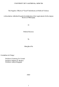 Cover page: The Negative Effects of "Good" Institutions on Political Violence