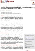 Cover page: Host-Microbe Metagenomics: a Lens To Refocus Our Perspective on Infectious and Inflammatory Diseases