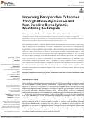 Cover page: Improving Perioperative Outcomes Through Minimally Invasive and Non-invasive Hemodynamic Monitoring Techniques