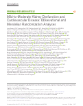 Cover page: Mild-to-Moderate Kidney Dysfunction and Cardiovascular Disease: Observational and Mendelian Randomization Analyses.