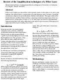 Cover page: Title: Review of the Amplification techniques of a Fiber Laser