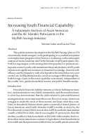 Cover page: Increasing Youth Financial Capability: A Subsample Analysis of Asian American and Pacific Islander Participants in the MyPath Savings Initiative