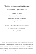 Cover page of Rethinking Capital Mobility and Democratization: The Size of Political Regimes and Endogenous Capital Mobility