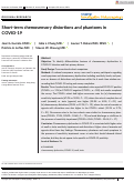 Cover page: Short‐term chemosensory distortions and phantoms in COVID‐19