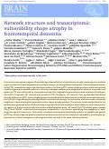 Cover page: Network structure and transcriptomic vulnerability shape atrophy in frontotemporal dementia