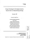 Cover page: Energy Technology for Developing Countries: Issues for the U.S. National Energy Strategy