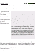 Cover page: Effect of cell cycle duration on somatic evolutionary dynamics