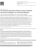 Cover page: The Dynamic Associations Between Cortical Thickness and General Intelligence are Genetically Mediated.