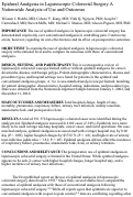 Cover page: Epidural Analgesia in Laparoscopic Colorectal Surgery: A Nationwide Analysis of Use and Outcomes