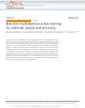 Cover page: Bias free multiobjective active learning for materials design and discovery