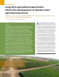 Cover page: Long-term agricultural experiments inform the development of climate-smart agricultural practices