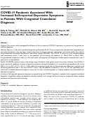 Cover page: COVID-19 Pandemic Associated With Increased Self-reported Depressive Symptoms in Patients With Congenital Craniofacial Diagnoses