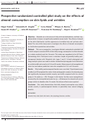 Cover page: Prospective randomized controlled pilot study on the effects of almond consumption on skin lipids and wrinkles.