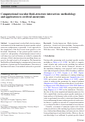 Cover page: Computational vascular fluid–structure interaction: methodology and application to cerebral aneurysms