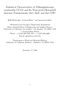 Cover page: Radiation Characteristics of Chlamydomonas reinhardtii CC125 and Its Truncated Chlorophyll Antenna Transformants tla1, tlaX, and 37RP1-tla1