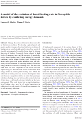 Cover page: A model of the evolution of larval feeding rate in Drosophila driven by conflicting energy demands