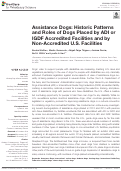 Cover page: Assistance Dogs: Historic Patterns and Roles of Dogs Placed by ADI or IGDF Accredited Facilities and by Non-Accredited U.S. Facilities.