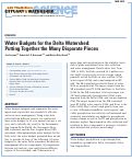 Cover page: Water Budgets for the Delta Watershed: Putting Together the Many Disparate Pieces