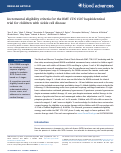 Cover page: Incremental eligibility criteria for the BMT CTN 1507 haploidentical trial for children with sickle cell disease.