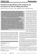 Cover page: Simultaneous Quantification of the Acetylome and Succinylome by One-Pot Affinity Enrichment.