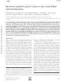 Cover page: Interferon regulatory factor 2 protects mice from lethal viral neuroinvasion