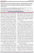 Cover page: thesis abstract: Potential impacts of climate change on the distribution of freshwater fishes in French streams and uncertainty of projections