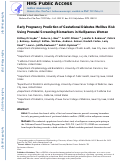 Cover page: Early pregnancy prediction of gestational diabetes mellitus risk using prenatal screening biomarkers in nulliparous women