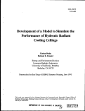 Cover page: Development of a Model to Simulate the Performance of Hydronic Radiant Cooling Ceilings