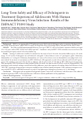 Cover page: Long-Term Safety and Efficacy of Dolutegravir in Treatment-Experienced Adolescents With Human Immunodeficiency Virus Infection: Results of the IMPAACT P1093 Study