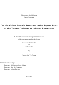 Cover page: On the Galois Module Structure of the Square Root of the Inverse Different in Abelian Extensions