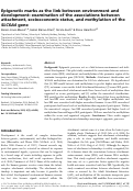 Cover page: Epigenetic marks as the link between environment and development: examination of the associations between attachment, socioeconomic status, and methylation of the SLC6A4 gene